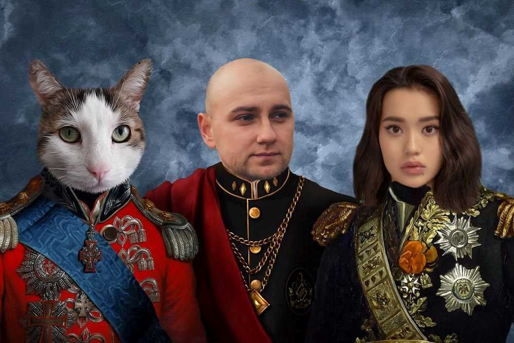 Army Trio Custom Family Pet Portrait Premium Poster