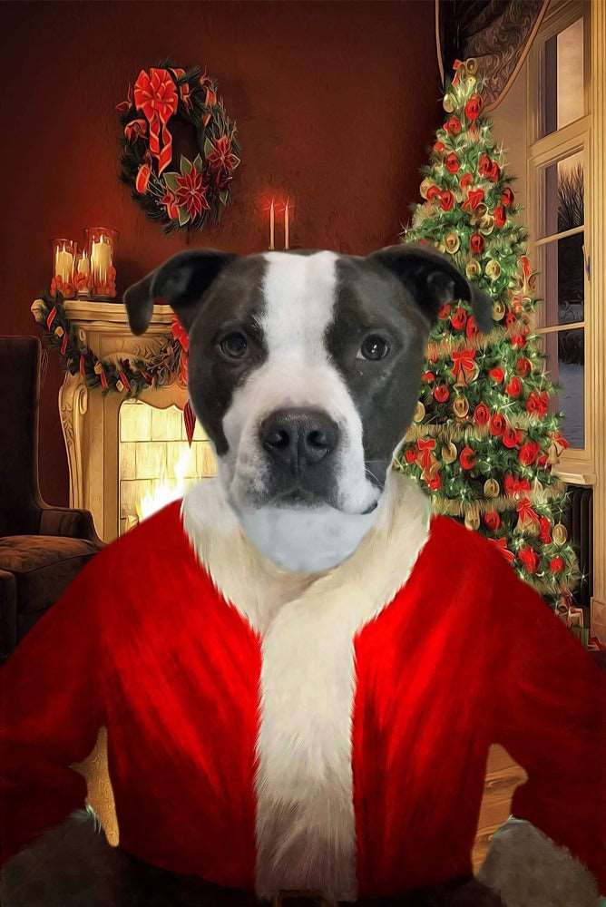 Father Christmas Custom Pet Portrait Premium Poster