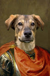 Custom pet portrait of a dog in royal attire