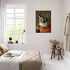 Cat portrait in bedroom decor