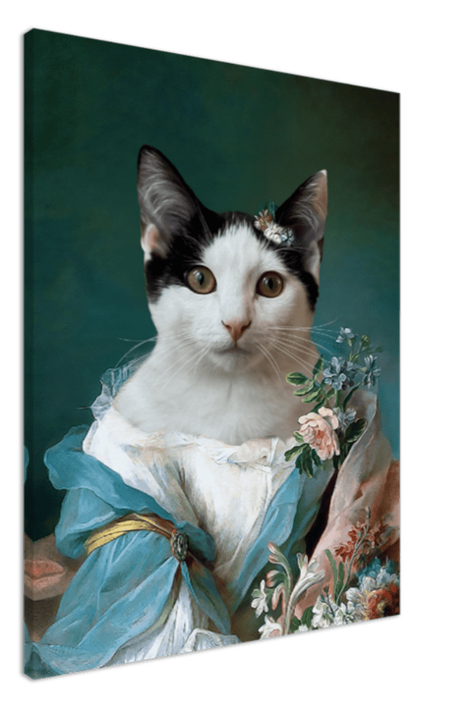Elegant Lady Custom Pet Portrait Canvas