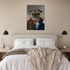 Elegant bedroom with pug general portrait