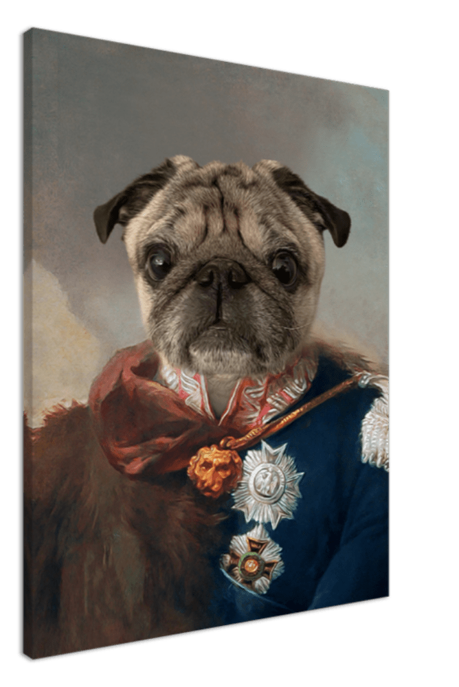 General Officer Custom Pet Portrait Canvas