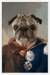 Decorative pug portrait in general uniform