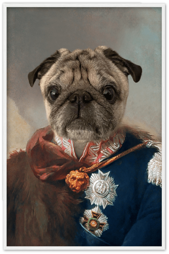 General Officer Custom Pet Portrait Framed Poster White