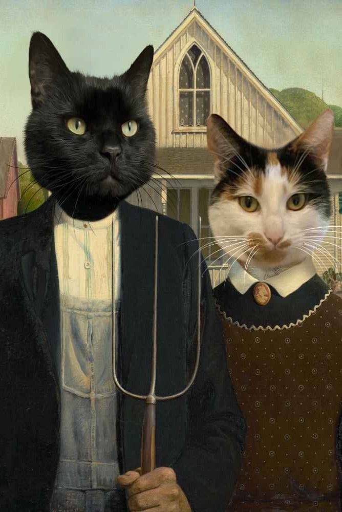 Odd Couple Custom Pet Portrait Premium Poster