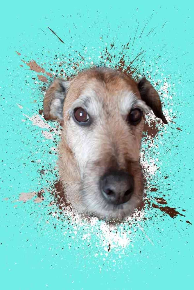 Splatter Art Custom Pet Portrait