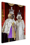 Custom pet portrait on canvas with royal theme