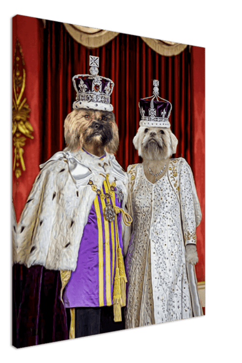 Coronation Couple Custom Pet Portrait Canvas