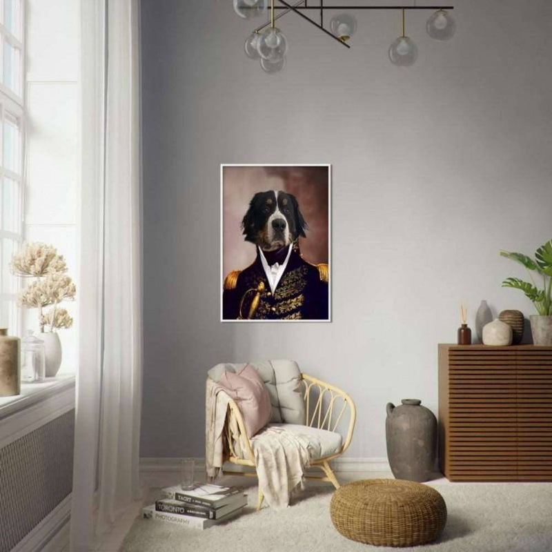 Admiral Custom Pet Portrait Framed Poster White