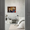 Bedroom decor featuring custom pet portrait