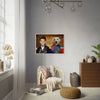 Framed pet portrait in modern living space