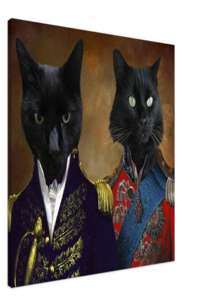 Admiral and Commander Custom Pet Portrait Canvas