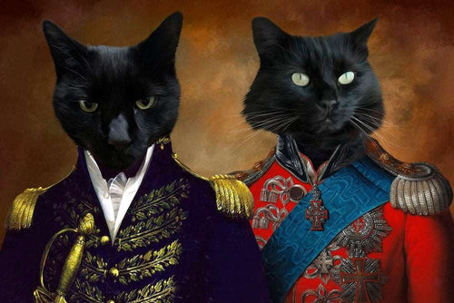 Admiral and Commander Custom Pet Portrait Premium Poster
