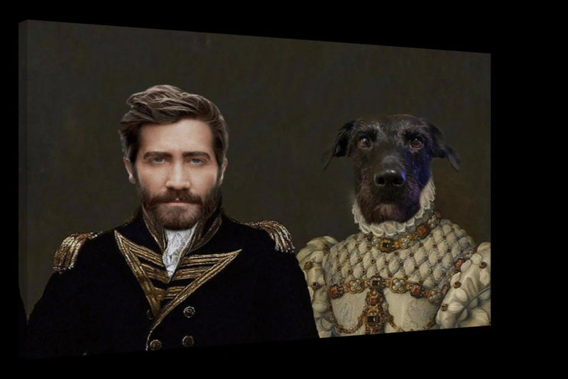 Admiral and Princess Custom Family Pet Portrait Canvas