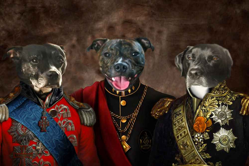 Army Trio Custom Pet Portrait