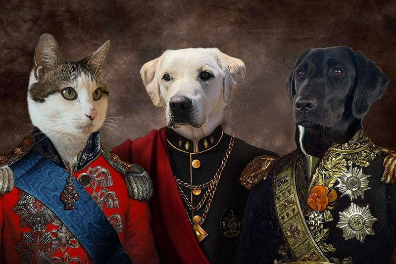 Army Trio Custom Pet Portrait Premium Poster