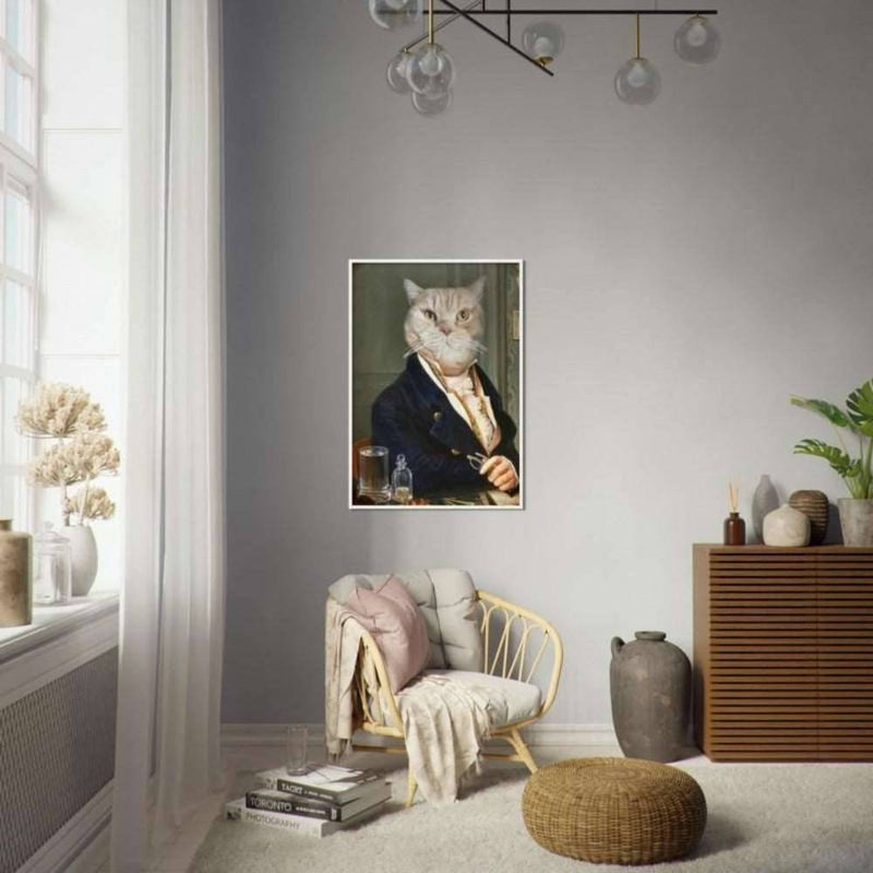 Artist Custom Pet Portrait Framed Poster White