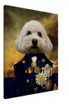 Side view of custom pet portrait of a captain dog