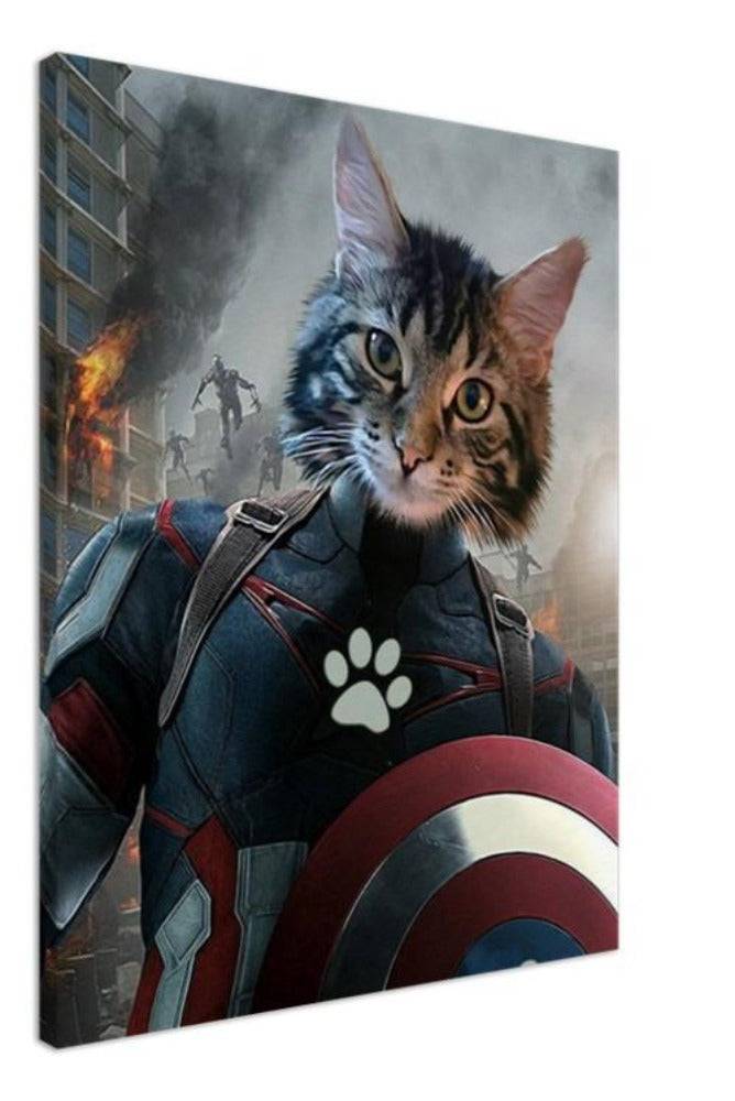 Captain Pawmerica Custom Pet Portrait Canvas