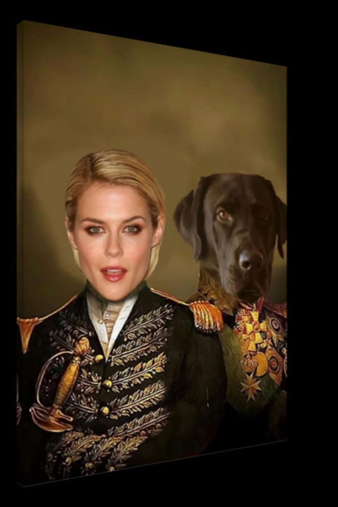Commander Couple Custom Family Pet Portrait Canvas
