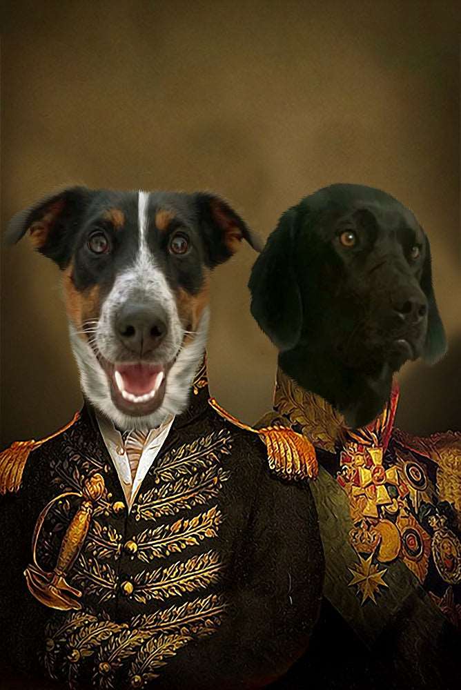 Commander Couple Custom Pet Portrait