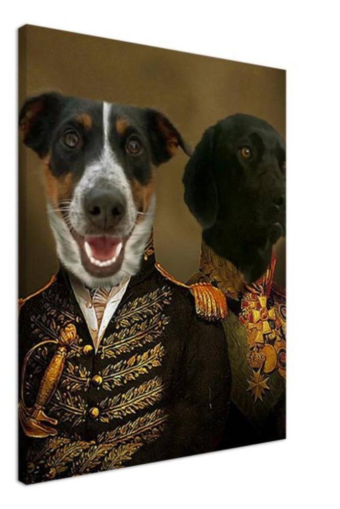 Commander Couple Custom Pet Portrait Canvas