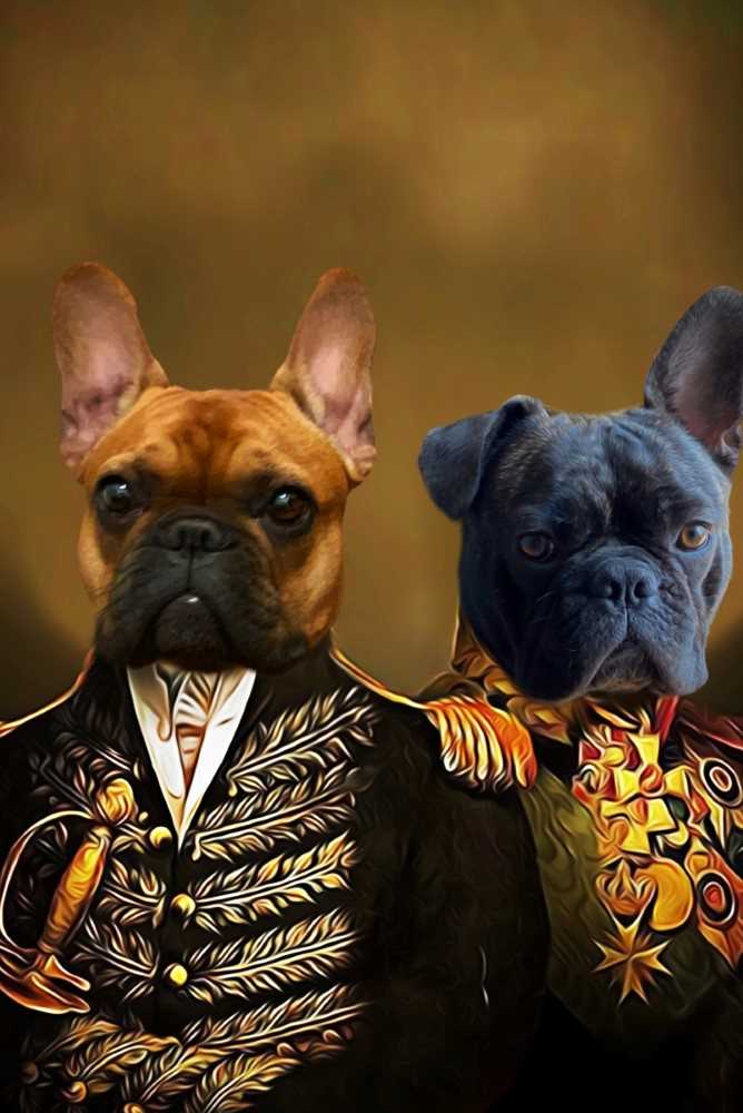 Commander Couple Custom Pet Portrait Premium Poster