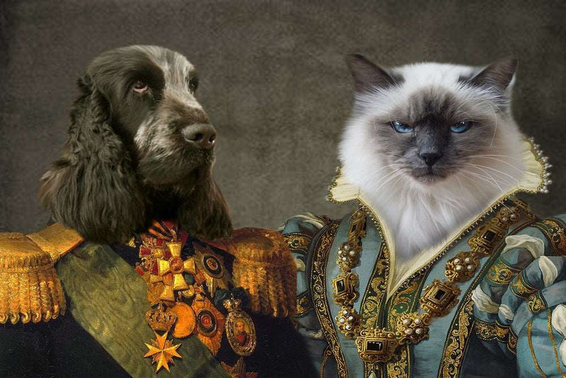 Commander and Princess Custom Pet Portrait Premium Poster