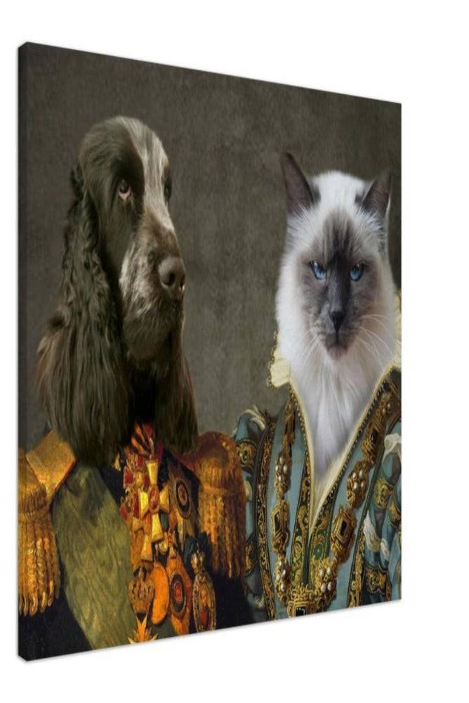 Commander and Princess Custom Pet Portrait Canvas