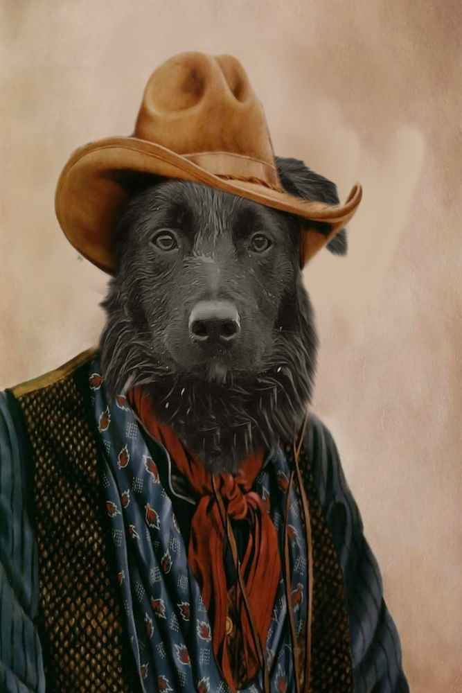 Cowboy Custom Pet Portrait Premium Poster