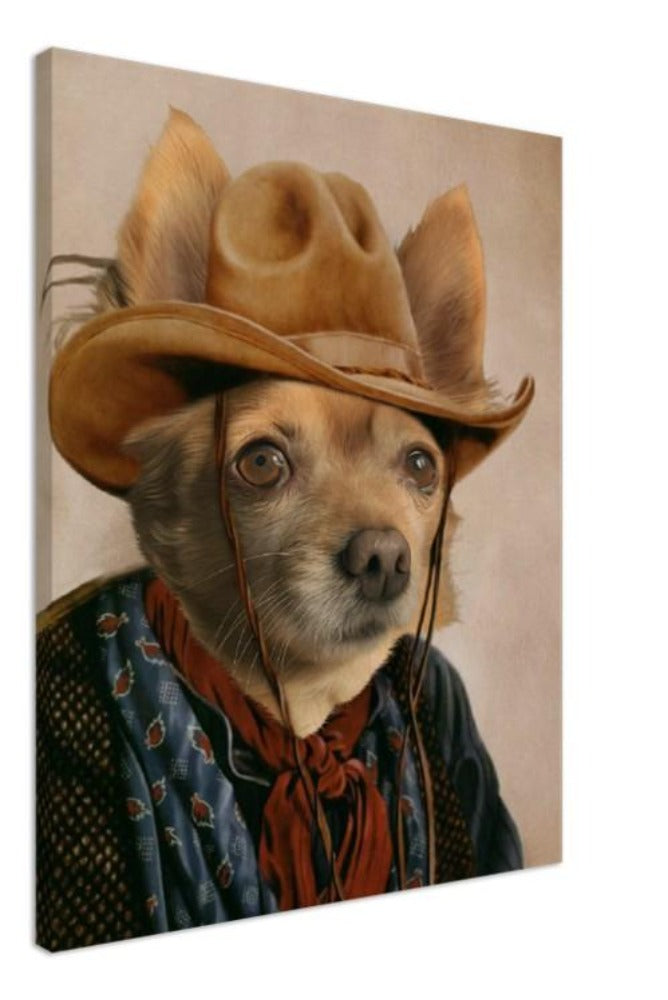 Cowboy Custom Pet Portrait Canvas