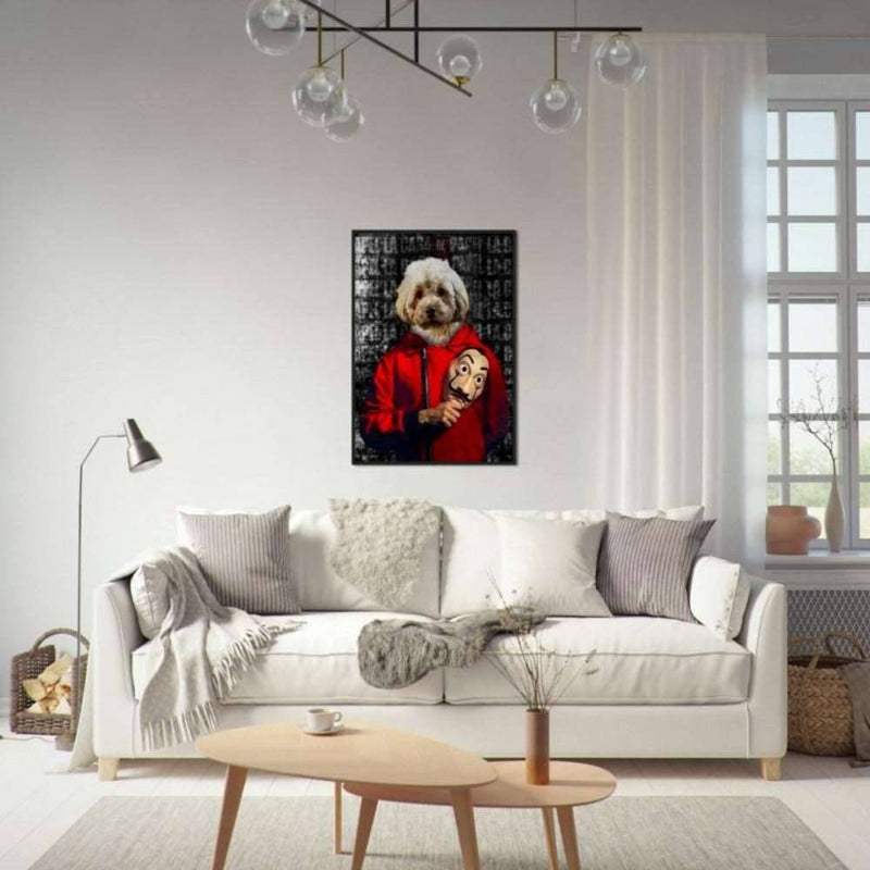 Dali Custom Pet Portrait Framed Poster Black