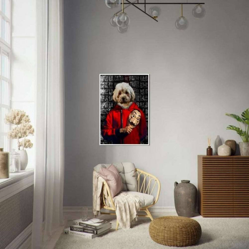 Dali Custom Pet Portrait Framed Poster White
