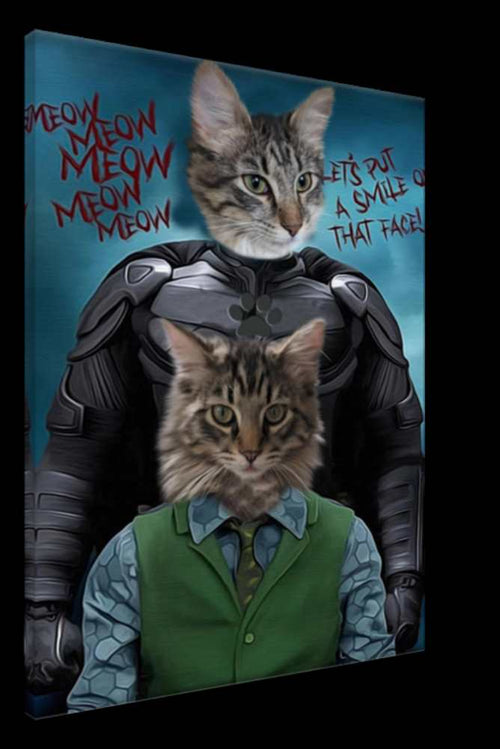 Dark Knight Couple Custom Pet Portrait Canvas