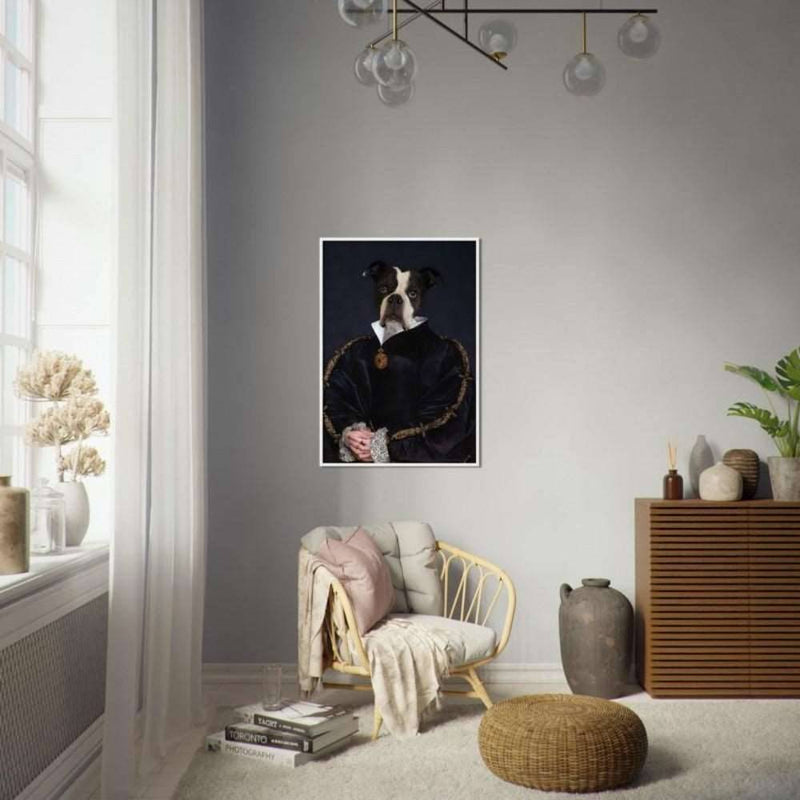 Duchess Custom Pet Portrait Framed Poster White
