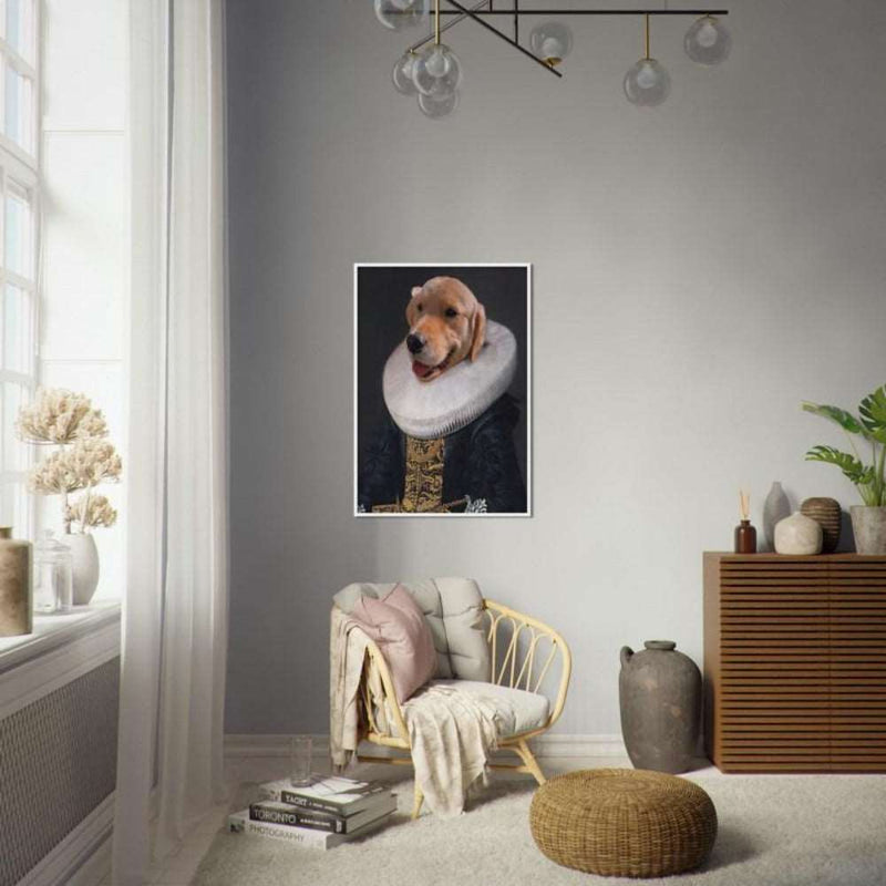 Dutch Lady Custom Pet Portrait Framed Poster White
