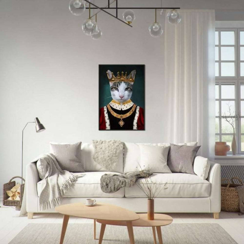 Emperor Custom Pet Portrait Framed Poster Black
