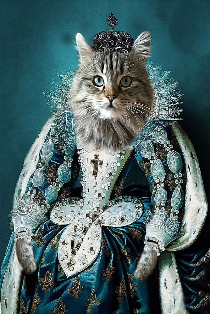 French Queen Custom Pet Portrait Premium Poster