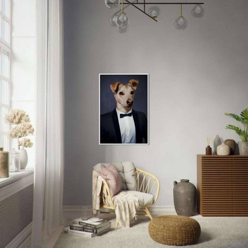 Gentlepaw Custom Pet Portrait Framed Poster White