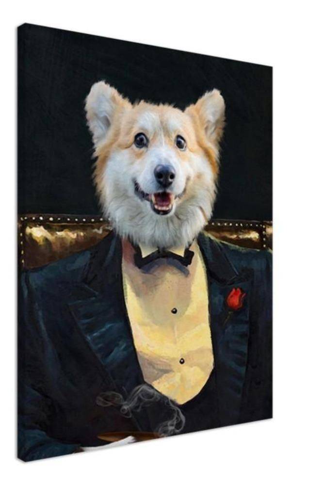 Godfather Custom Pet Portrait Canvas