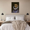 Bedroom decor featuring royal dog portrait