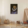 Royal dog portrait in children's playroom
