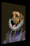 Canvas print of dog in royal Renaissance outfit