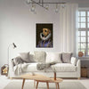 Living room with dog royal portrait on wall