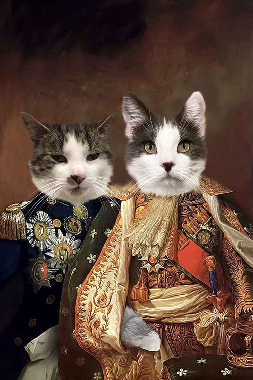 Imperial Couple Custom Pet Portrait Premium Poster