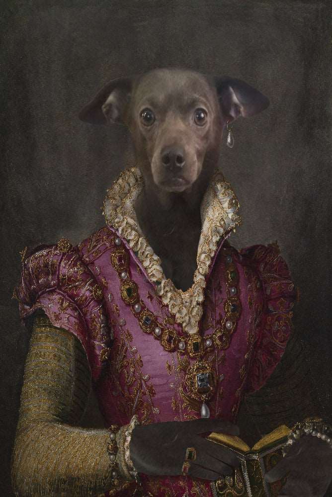 Italian Lady Custom Pet Portrait Premium Poster