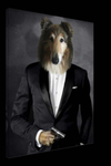 Canvas print of pet as James Bond in a tuxedo