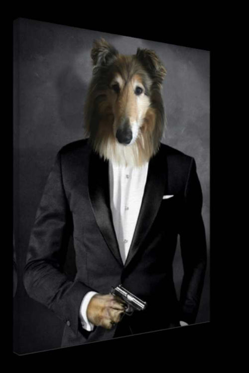 James Bond Custom Pet Portrait Canvas