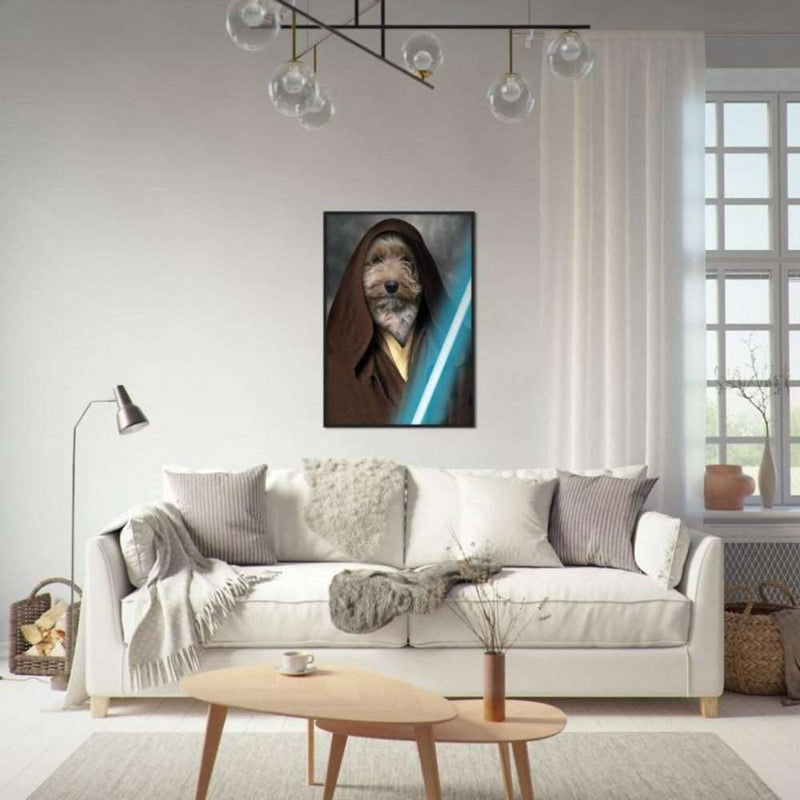 Jedi Custom Pet Portrait Framed Poster Black